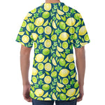 Lime And Lemon Pattern Print Men's Velvet T-Shirt