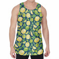 Lime And Lemon Pattern Print Men's Velvet Tank Top