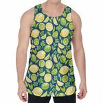 Lime And Lemon Pattern Print Men's Velvet Tank Top