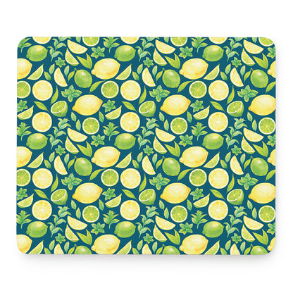 Lime And Lemon Pattern Print Mouse Pad