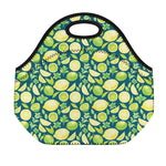 Lime And Lemon Pattern Print Neoprene Lunch Bag