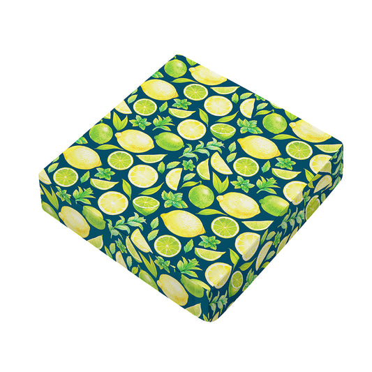 Lime And Lemon Pattern Print Outdoor Seat Cushion Cover