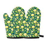 Lime And Lemon Pattern Print Oven Mitts