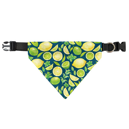 Lime And Lemon Pattern Print Over The Collar Dog Bandana