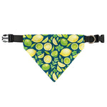 Lime And Lemon Pattern Print Over The Collar Dog Bandana