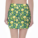 Lime And Lemon Pattern Print Pencil Mini Skirt