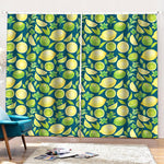 Lime And Lemon Pattern Print Pencil Pleat Curtains