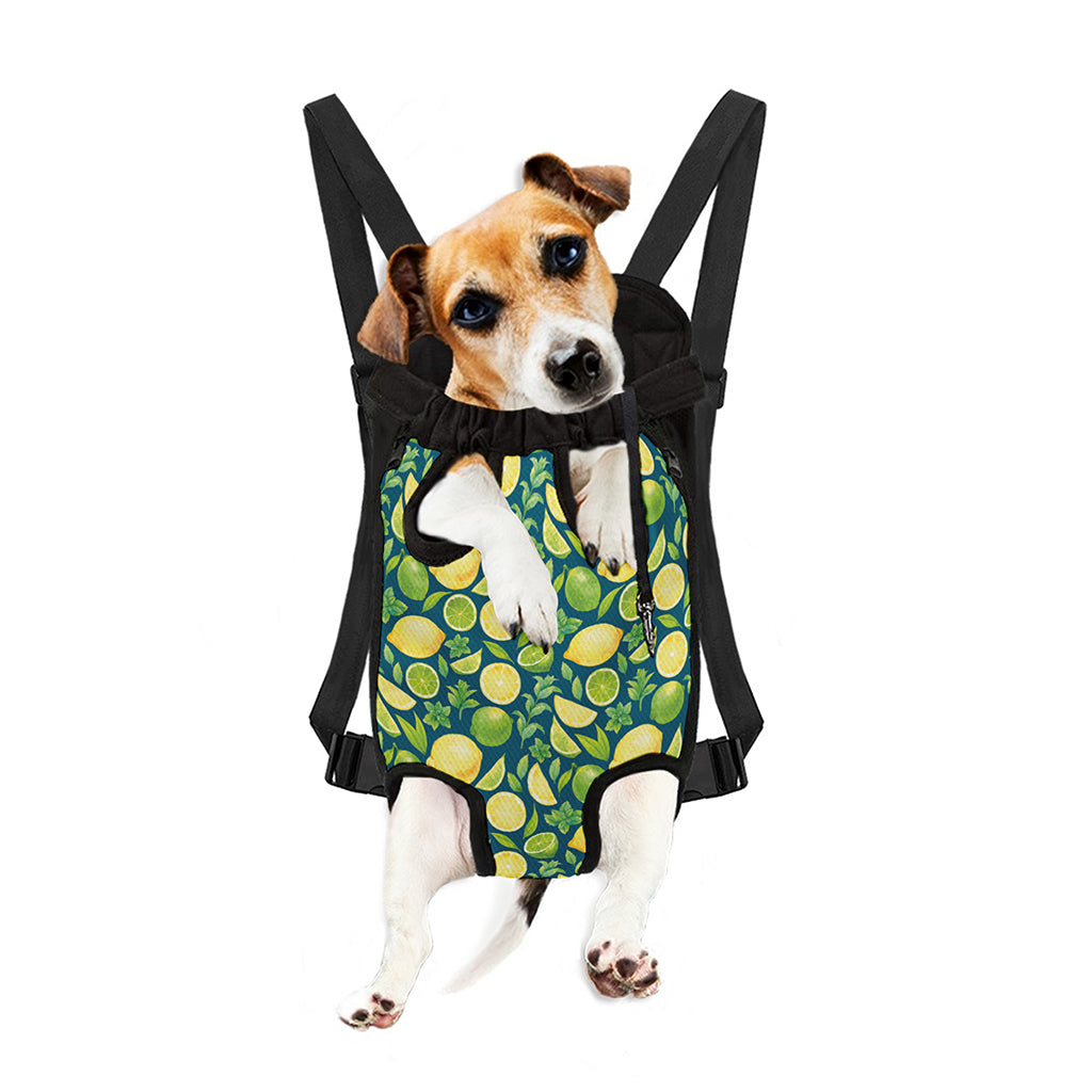 Lime And Lemon Pattern Print Pet Carrier Backpack