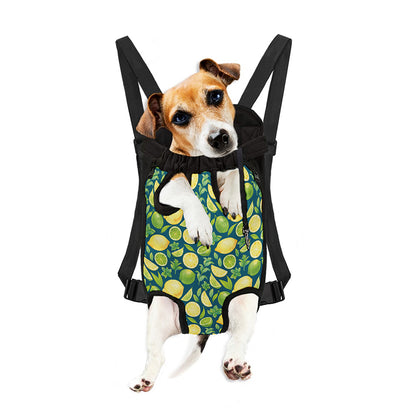 Lime And Lemon Pattern Print Pet Carrier Backpack