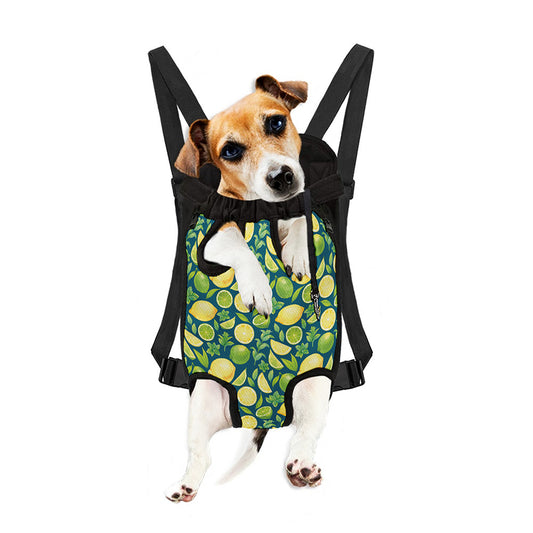 Lime And Lemon Pattern Print Pet Carrier Backpack