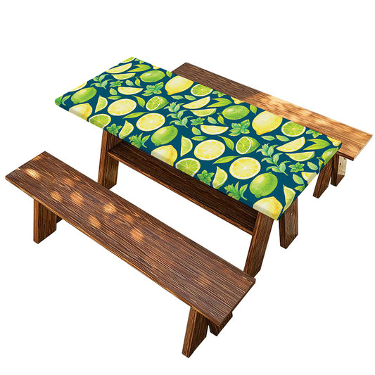 Lime And Lemon Pattern Print Picnic Table Cover