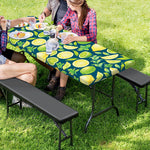 Lime And Lemon Pattern Print Picnic Table Cover
