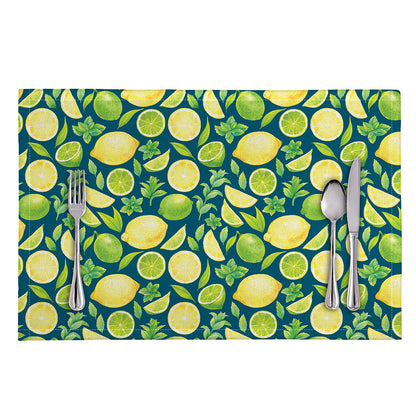 Lime And Lemon Pattern Print Placemat