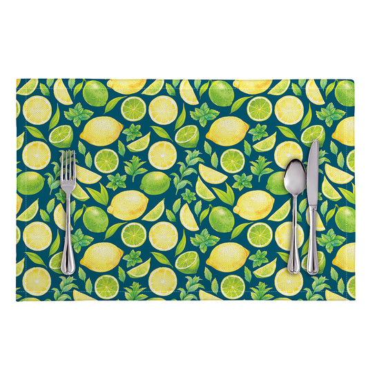 Lime And Lemon Pattern Print Placemat