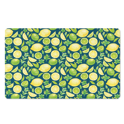 Lime And Lemon Pattern Print Polyester Doormat