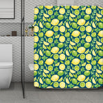 Lime And Lemon Pattern Print Polyester Shower Curtain
