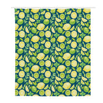 Lime And Lemon Pattern Print Polyester Shower Curtain