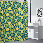 Lime And Lemon Pattern Print Premium Shower Curtain