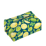 Lime And Lemon Pattern Print Rectangle Tissue Box Cover