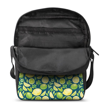 Lime And Lemon Pattern Print Rectangular Crossbody Bag