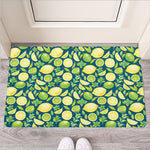 Lime And Lemon Pattern Print Rubber Doormat