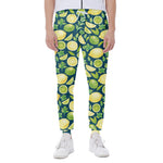 Lime And Lemon Pattern Print Scuba Joggers