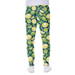 Lime And Lemon Pattern Print Scuba Joggers