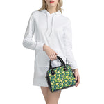 Lime And Lemon Pattern Print Shoulder Handbag