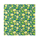 Lime And Lemon Pattern Print Silk Bandana
