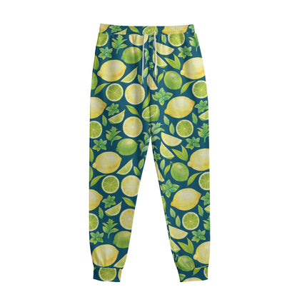 Lime And Lemon Pattern Print Sweatpants