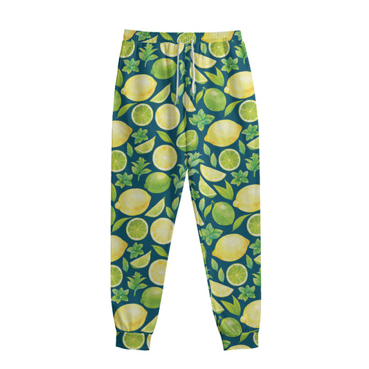 Lime And Lemon Pattern Print Sweatpants
