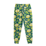 Lime And Lemon Pattern Print Sweatpants