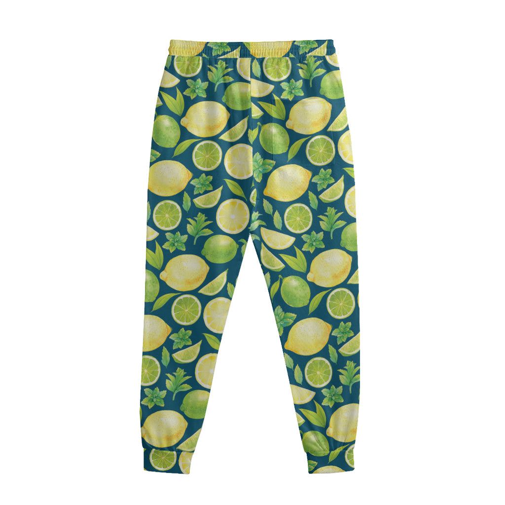 Lime And Lemon Pattern Print Sweatpants