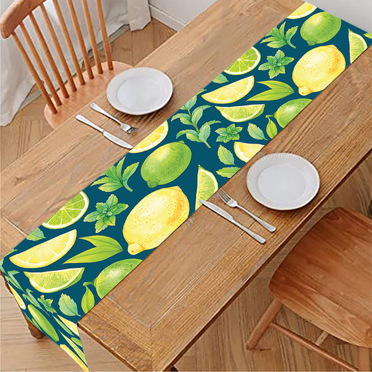 Lime And Lemon Pattern Print Table Runner