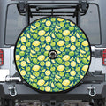 Lime And Lemon Pattern Print Tire Cover With Camera Hole