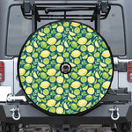 Lime And Lemon Pattern Print Tire Cover With Camera Hole