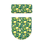 Lime And Lemon Pattern Print Toilet Lid And Tank Cover Set