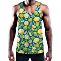 Lime And Lemon Pattern Print Men's Workout Tank Top