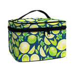 Lime And Lemon Pattern Print Travel Makeup Bag