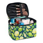 Lime And Lemon Pattern Print Travel Makeup Bag