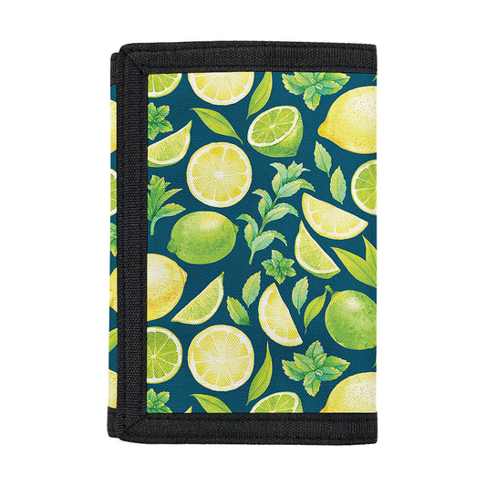 Lime And Lemon Pattern Print Trifold Wallet