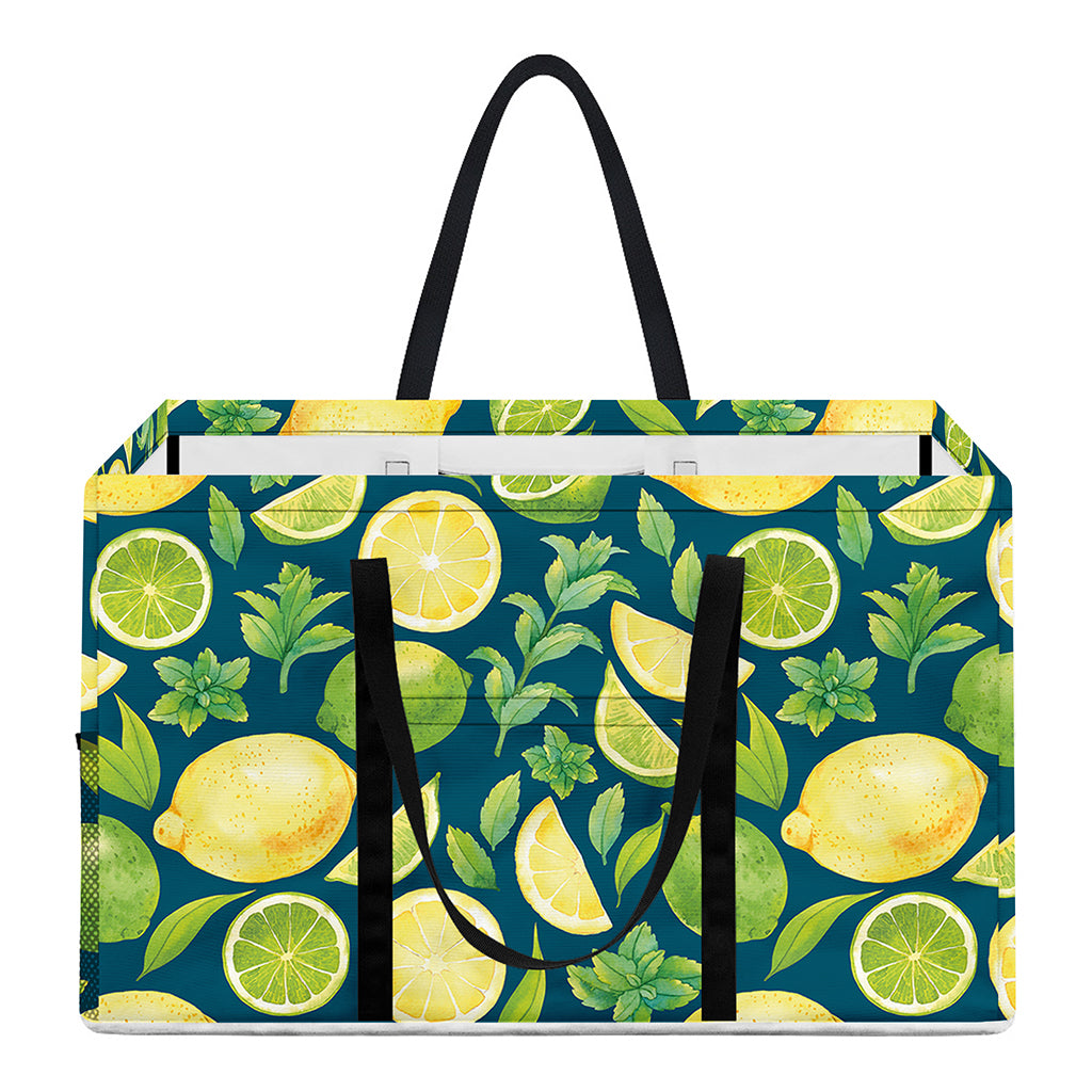 Lime And Lemon Pattern Print Utility Tote Bag