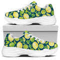 Lime And Lemon Pattern Print White Chunky Shoes
