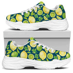Lime And Lemon Pattern Print White Chunky Shoes