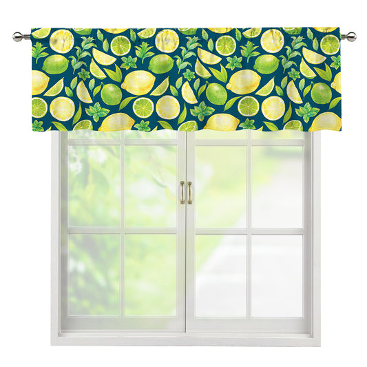 Lime And Lemon Pattern Print Window Valance