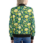 Lime And Lemon Pattern Print Women's Bomber Jacket