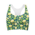 Lime And Lemon Pattern Print Women's Sports Bra