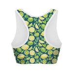 Lime And Lemon Pattern Print Women's Sports Bra