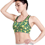Lime And Lemon Pattern Print Women's Sports Bra