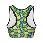 Lime And Lemon Pattern Print Women's Sports Bra